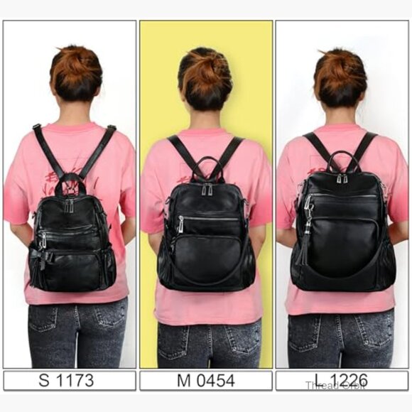 Convertible Vegan Leather Backpack Purse with Tassel, Laptop Compatible Travel